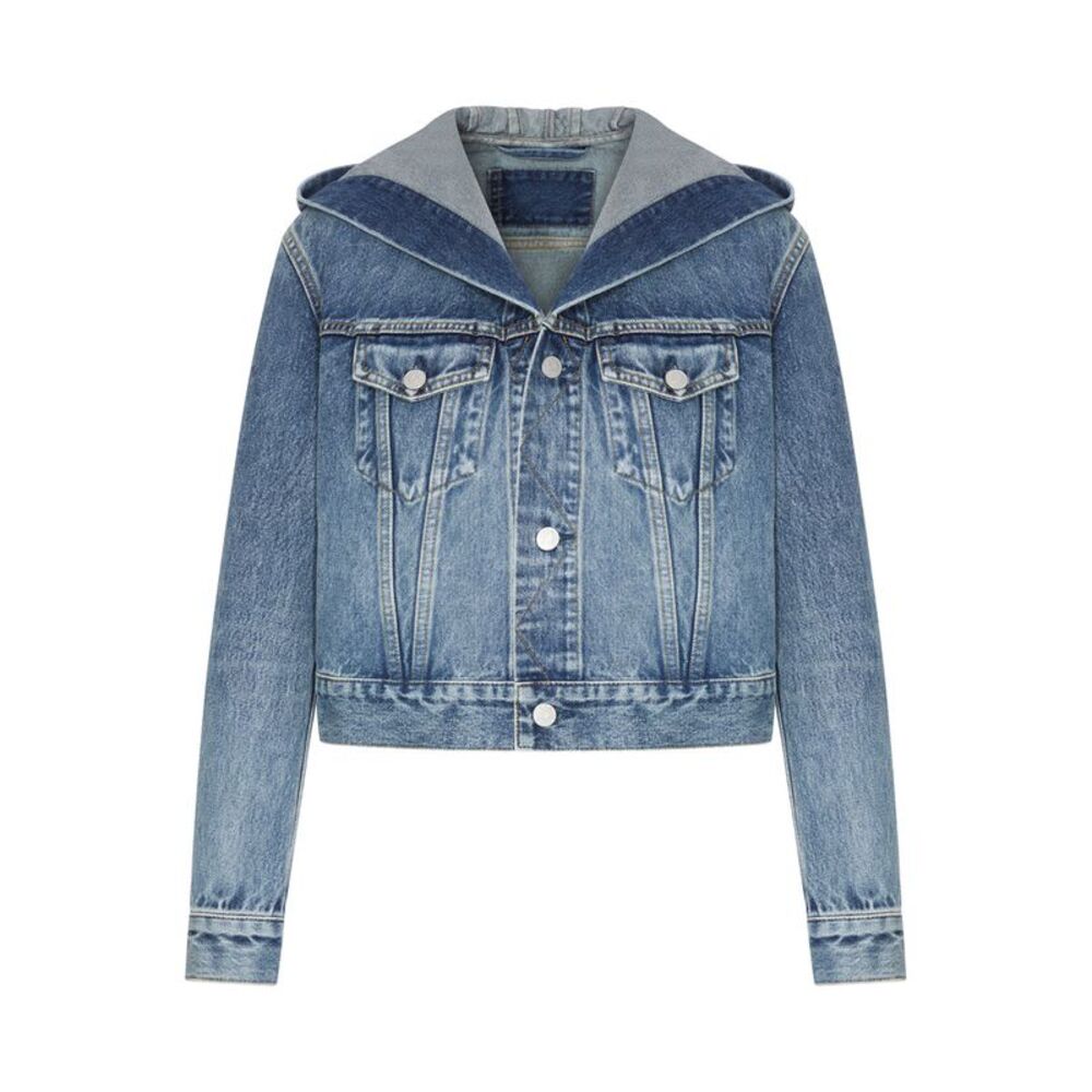 Alaia Women Hooded Denim Jacket